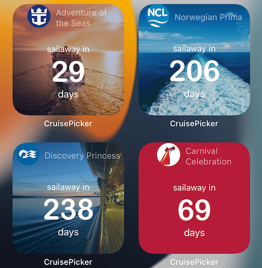 Small cruise countdown widget