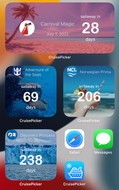 cruise countdown widgets ios