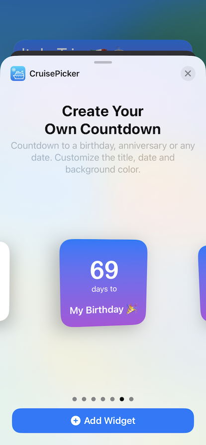 add birthday countdown widget