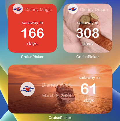 Countdown widgets for Disney Cruise