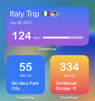 Countdown widgets for Vacations